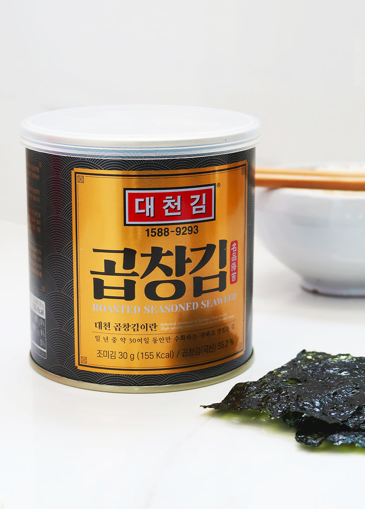 [Daechun Gim] Gopchang Roasted Seaweed Laver (Sealed Can) - 2-Can Pack