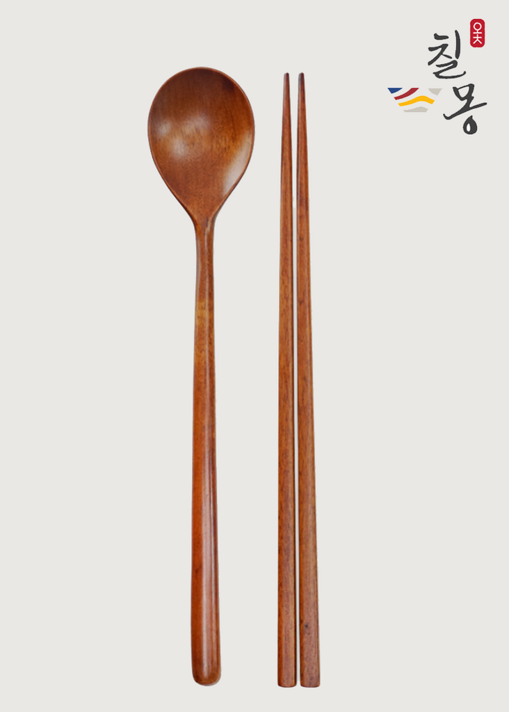 [Chilmong] Korean Ottchil Wooden Chopstick Set - Natural Brown
